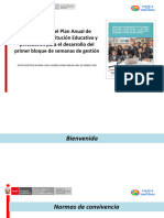 Elaboración Del Plan Anual de Trabajo de La Institución Educativa y Precisiones para El Desarrollo Del Primer Bloque de Semanas de Gestión