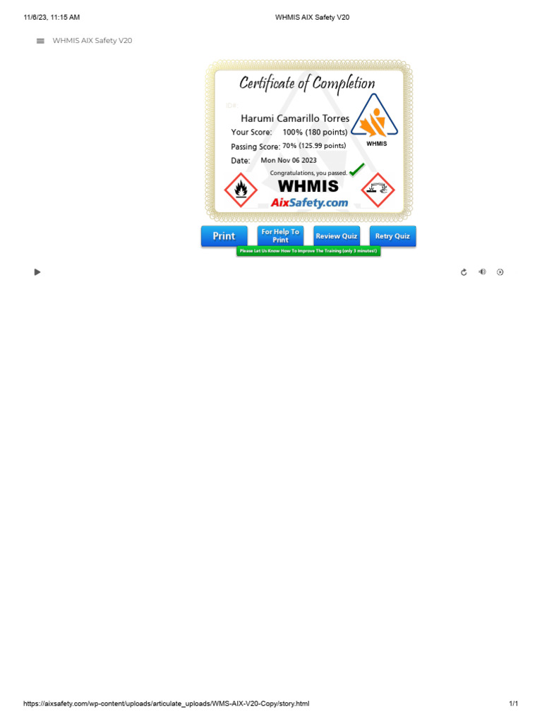 Whmis Aix Safety v20 | PDF