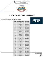 Lista de Espera C.E.I. Casa Do Caminho