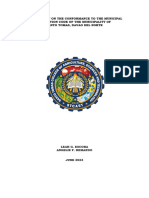 Policy Study On The Conformance To The Municipal Sanitation Code of The Municipality Ofsanto Tomas, Davao Del Norte