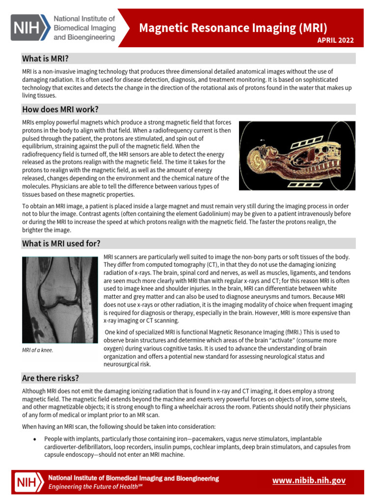 MRI Overview and Applications | PDF | Magnetic Resonance Imaging ...