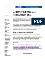 XHHW 2 - XLPE Wire Vs THHN - THWN Wire (Reference Only)