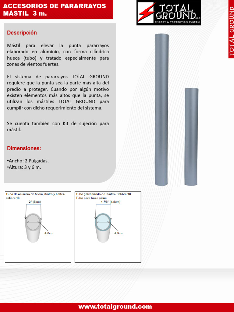 Mástil de Aluminio para Pararrayos | PDF | Hogar, jardinería y ...