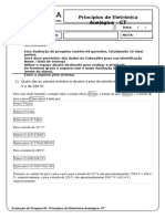 Avaliação de Pesquisa 01 - Princípios de Eletrônica Analógica