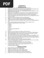 Assignment 2 Questions LIST Tuples Dict