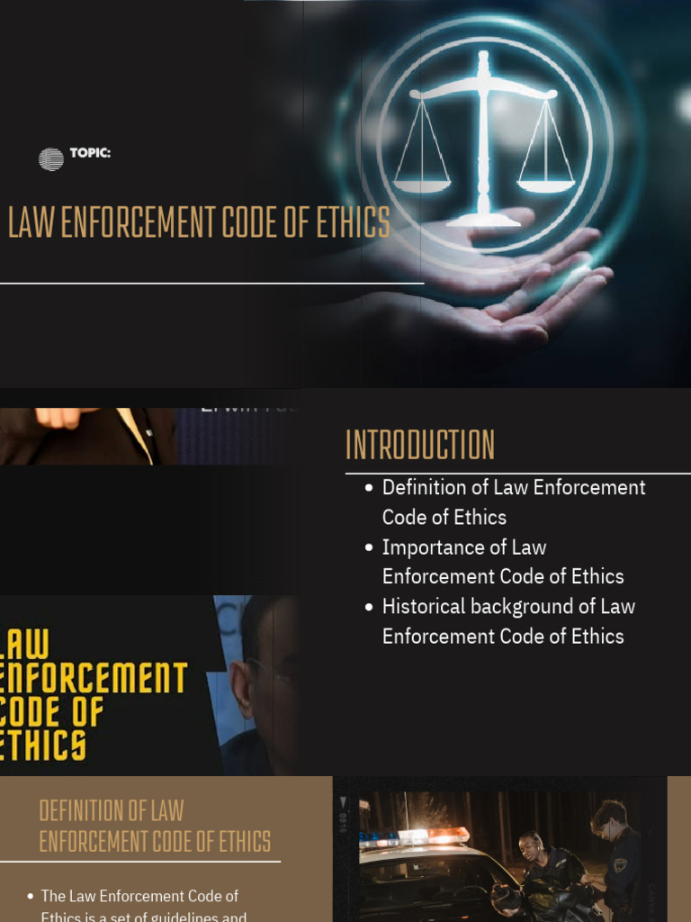 Law Enforcement Code of Ethics Report PDF Police Justice