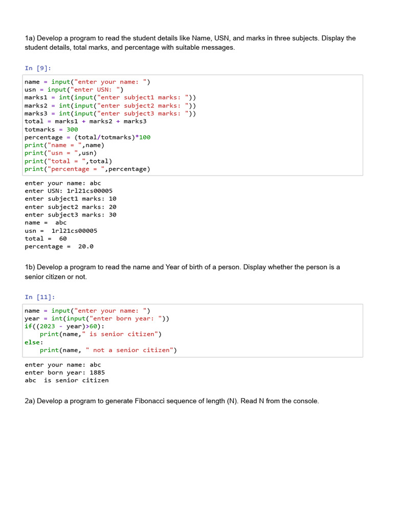 Lab Programs - Jupyter Notebook | PDF | Computer File | Directory ...