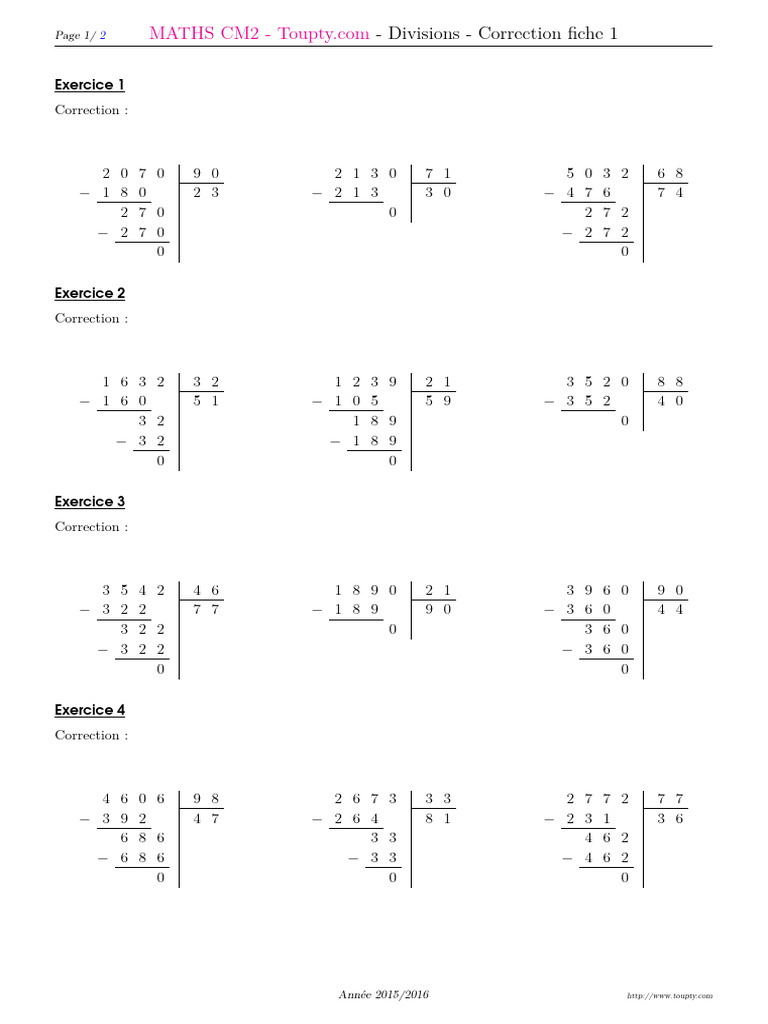 Division cm2 1 corrige pdf