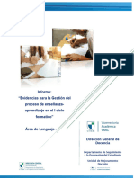Informe Evidencias para La Gestión Del Aprendizaje - Lenguaje - VF