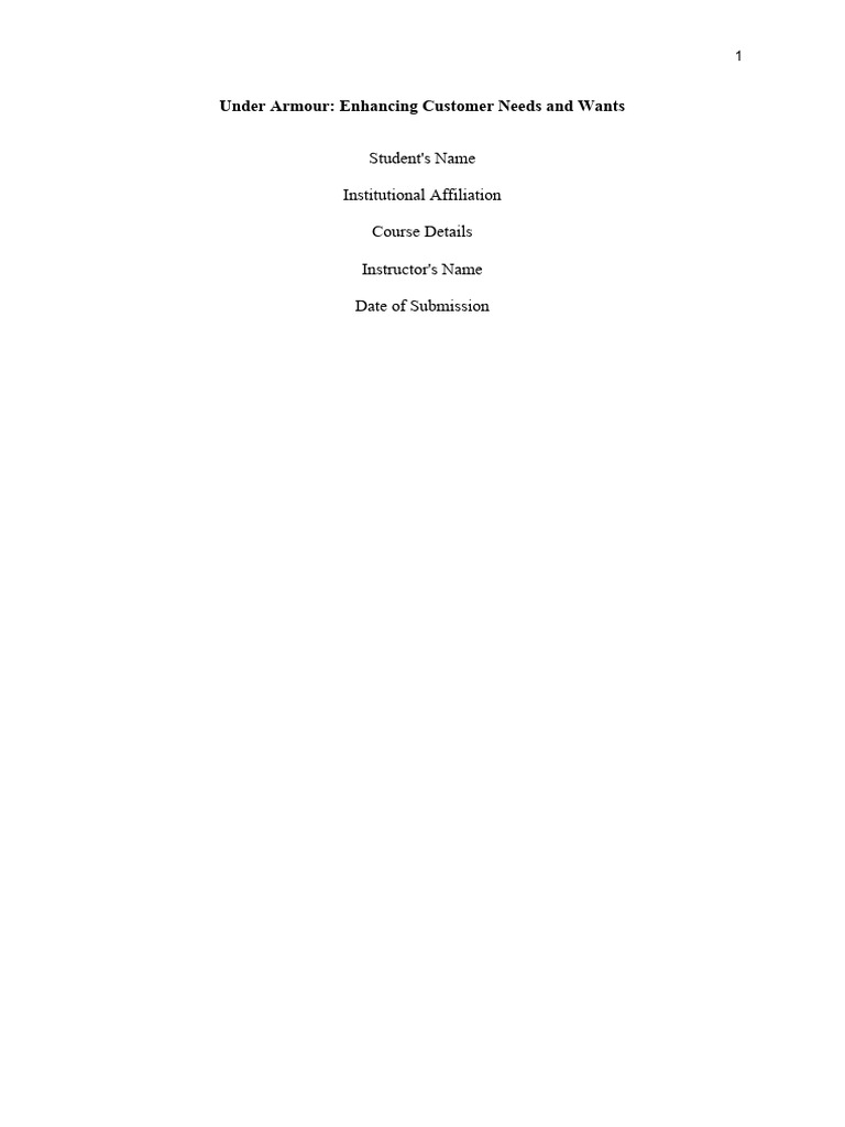 Under Armour Case Study PDF Marketing Market Segmentation