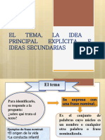 Tema, Idea Principal