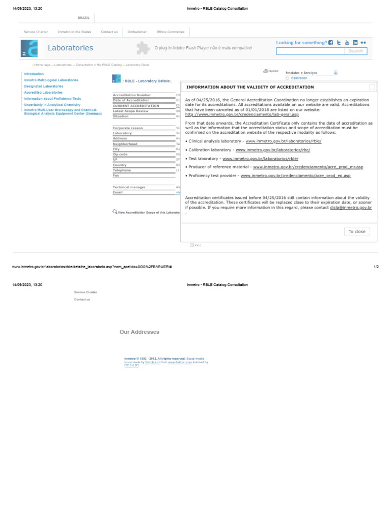 RBLE Laboratory Accreditation Details | PDF | Science