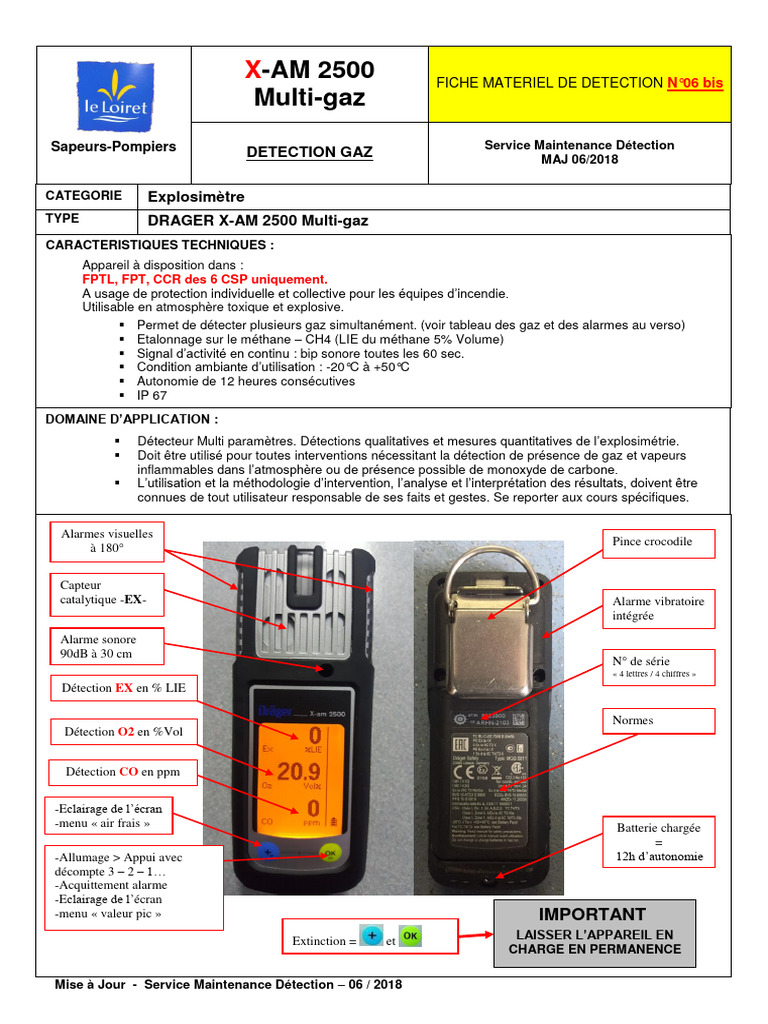 Explosimètre X-AM 2500 : Guide d'Utilisation | PDF | Méthane | Gaz