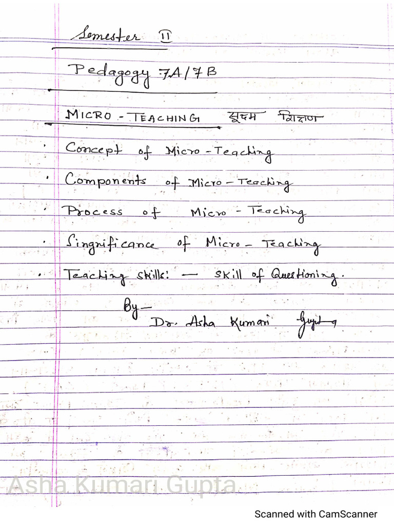 Skill Of Micro Teaching Components