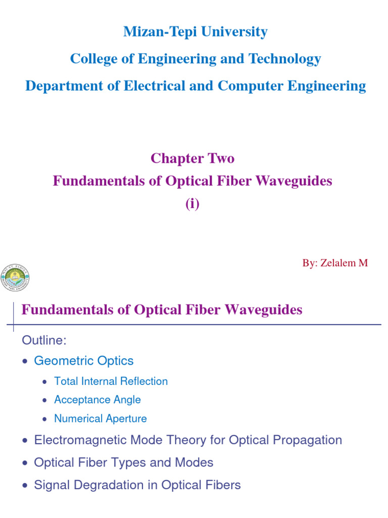 02Fundamentals of Optical Fiber WaveguidesI PDF Optical Fiber