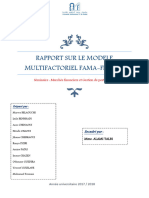 Rapport Sur Le Modã Le Multifactoriel Fama