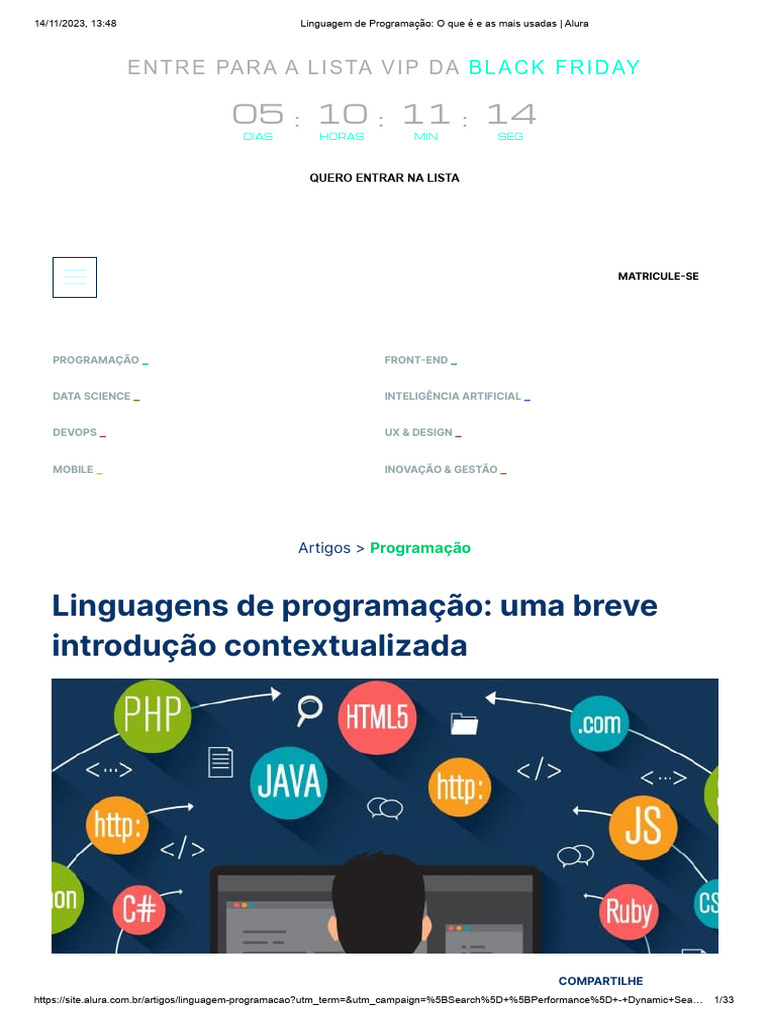 Linguagem de Programação - O Que É e As Mais Usadas - Alura | PDF ...