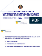 Reajuste integral de la zonificación de Lima Metropolitana