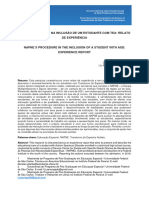 Atuação Do Napne Na Inclusão de Um Estudante Com Tea: Relato de Experiência