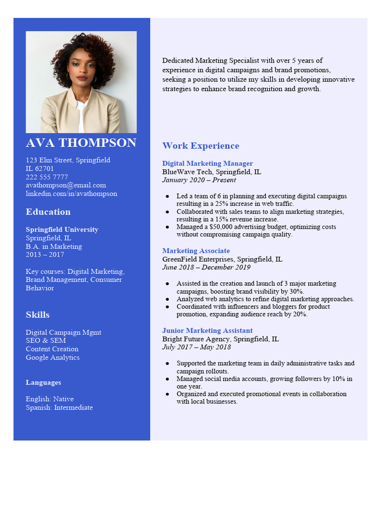 CV Template | PDF | Digital Marketing | Marketing
