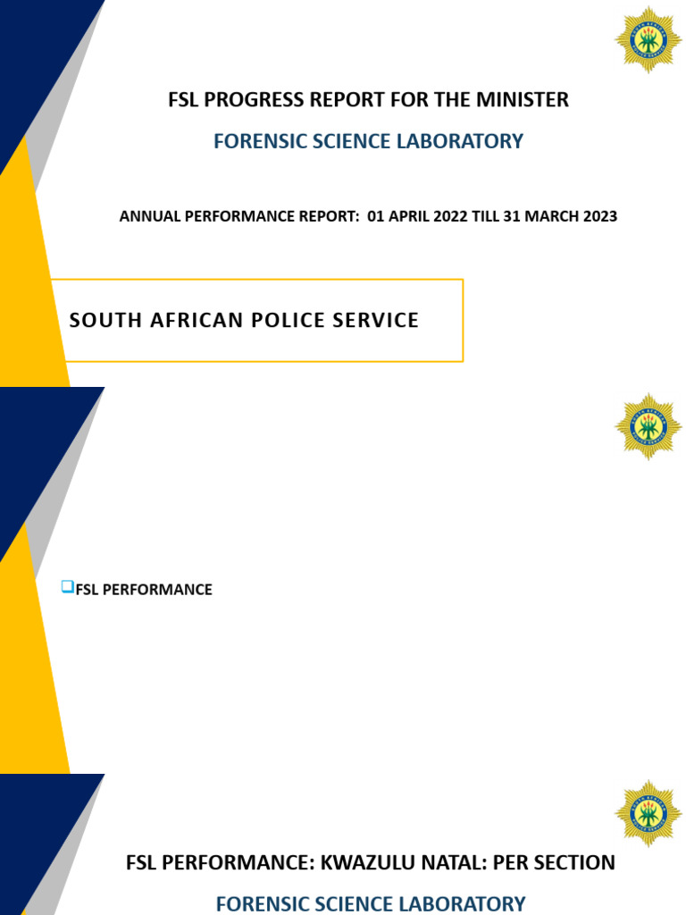 Kwazulu Natal FSL Annual Progress Report As On 2023-03-31 | PDF