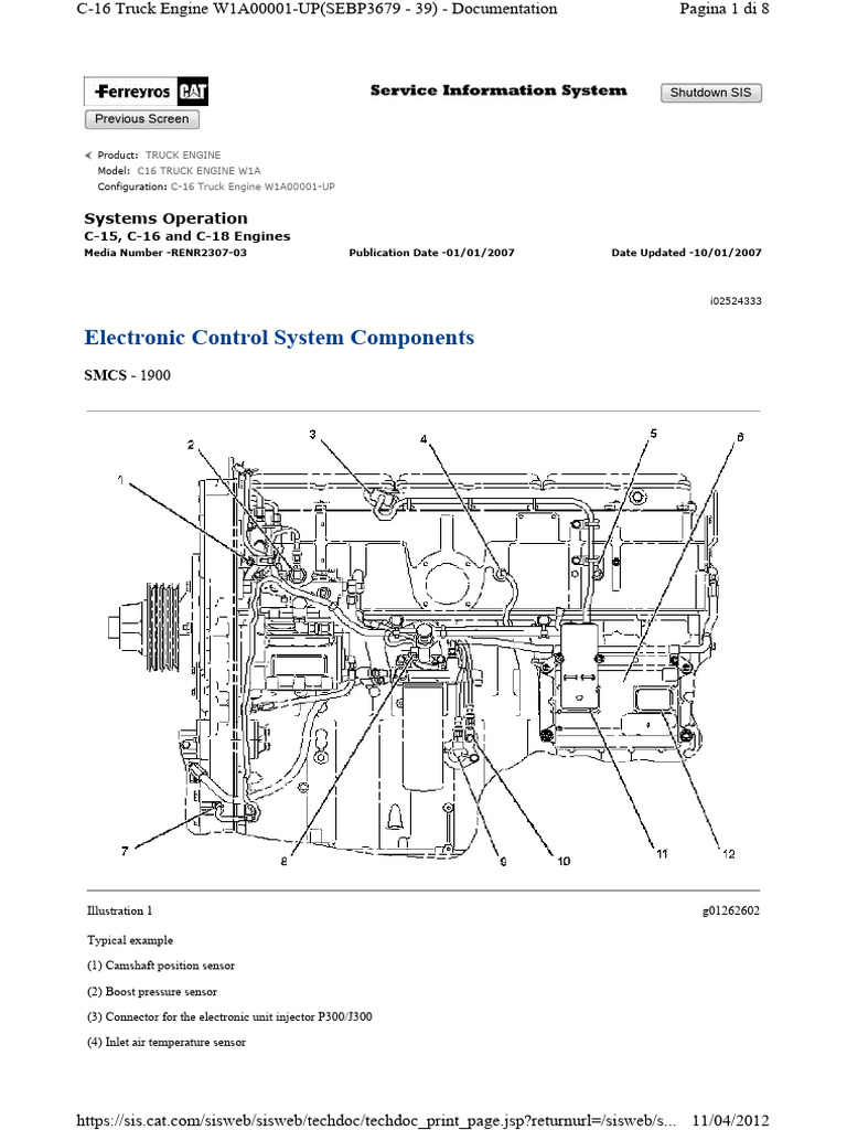 Electronic Control System Components C15 C16 and C18 Engine