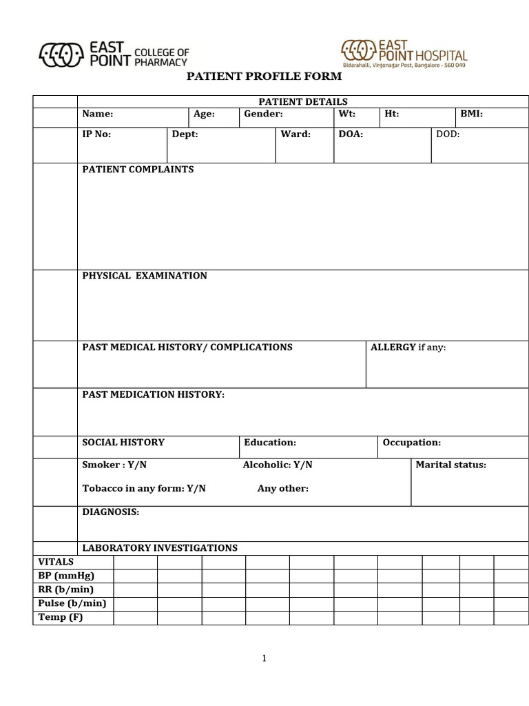 Medical Professionals' Patient Form | PDF | Cholesterol | Medical ...