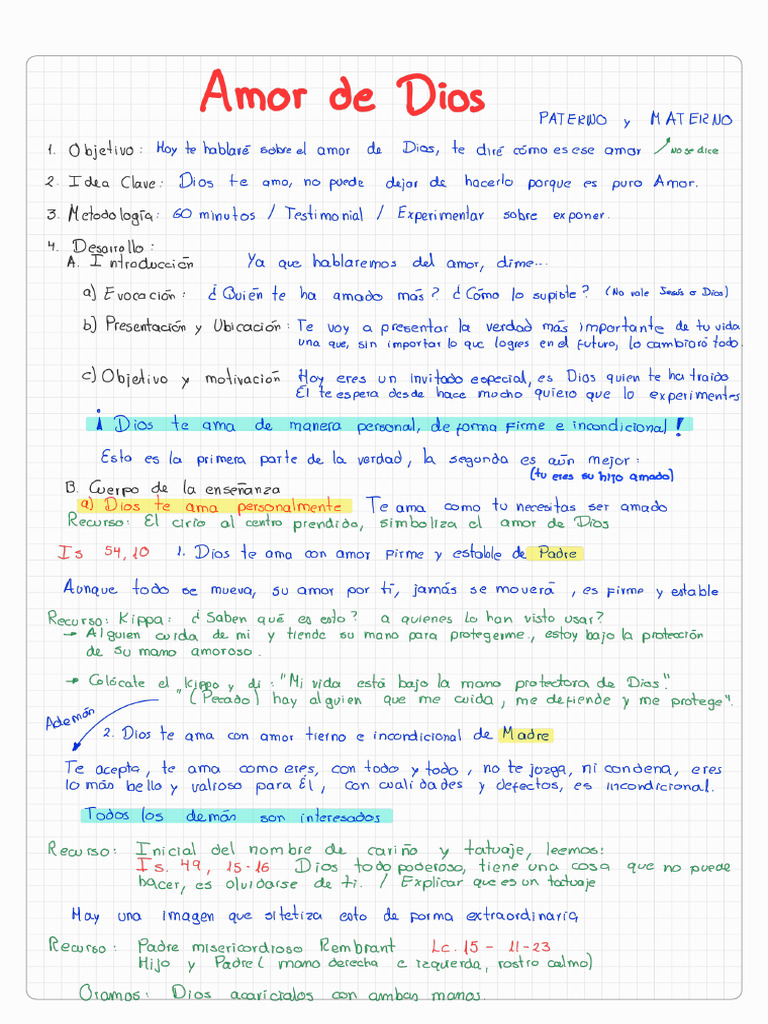 Resumen Del Tema Amor de Dios | PDF