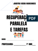Recuperação Paralela E Tarefas: E.M.E.F. Prof Jandyra Vieira Marcondes