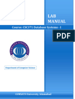 Lab Manual - CSC371 - DB-I - V3.0 Revised