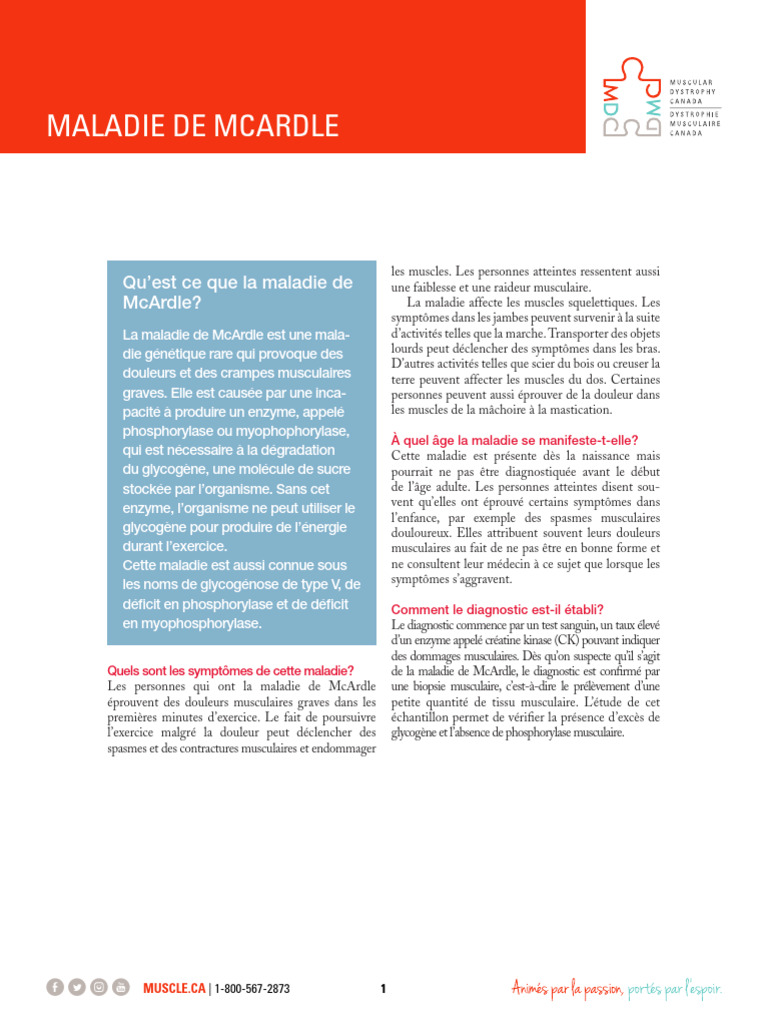 Comprendre la maladie de McArdle | PDF | Muscle squelettique | Douleur