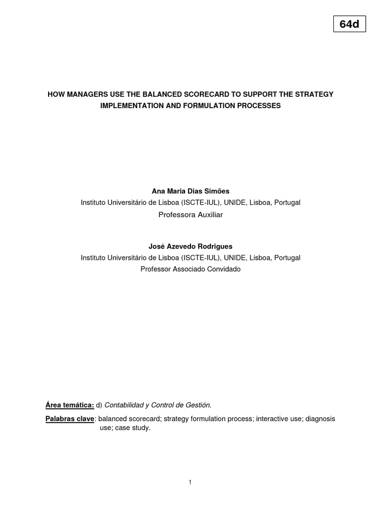 Ferreira ald nio 2017a how managers use the balanced scorecard to