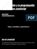 Módulos 1 y 2 - Tipos, Variables y Operadores - IPJS - CILSA