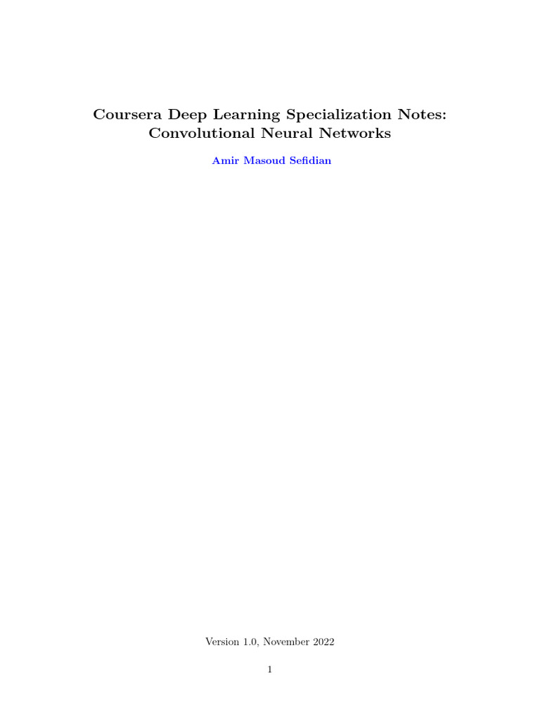 Convolutional Neural Networks Notes | PDF | Artificial Neural Network ...