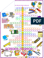 School Things Crossword Puzzle With Key Crosswords - 81380