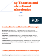 Week 2 - Learning Theories and Instructional Technologies