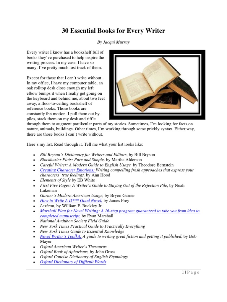 30 Essential Books for Writers | PDF | General Fiction