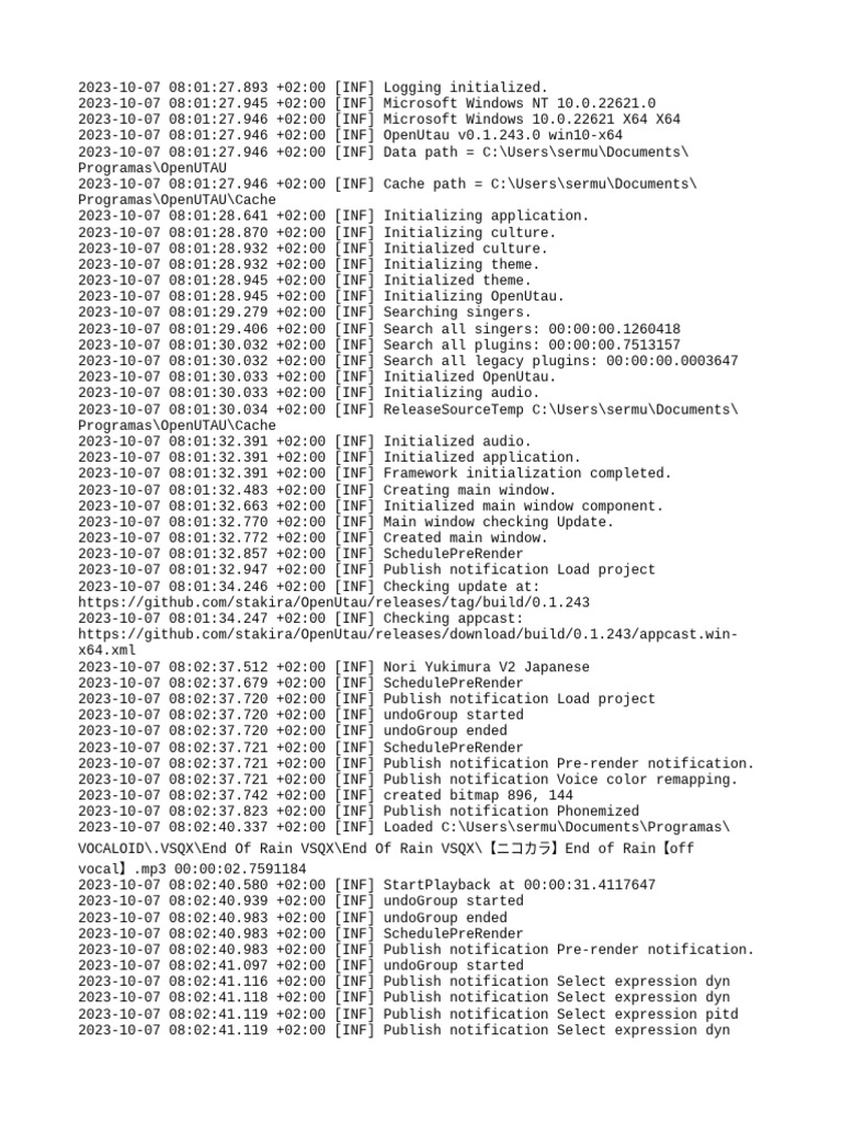 Openutau Crash Log Example 7 PDF Microsoft Windows Operating