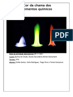 TPC - Físico-Química A - Relatório - Experimental - Chama Dos Elementos Químicos, 10ºA