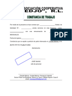 Carta Trabajo Tienda Cooperativa