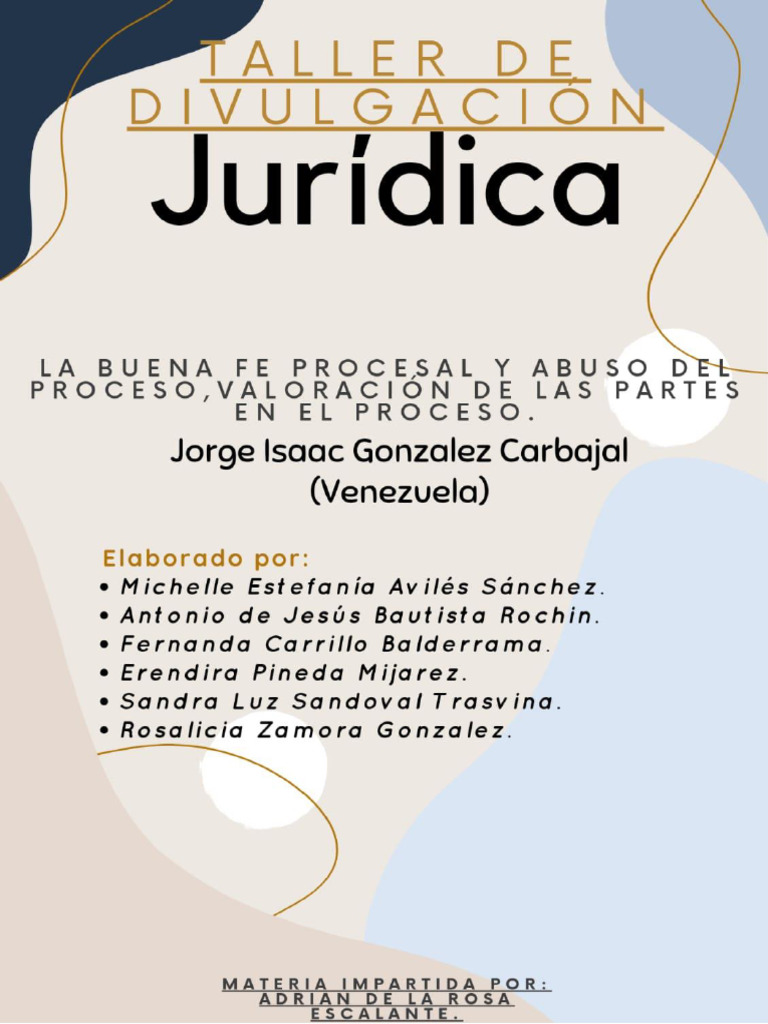 Buena fe y abuso del proceso en derecho | PDF | Ley procesal | Justicia