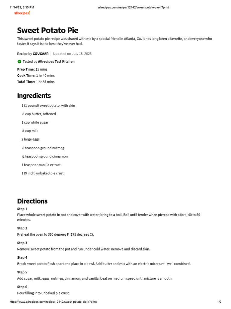 Sweet Potato Pie PDF Sweet Potato Breads