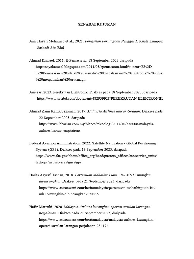Senarai Rujukan | PDF