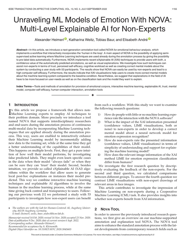 Unraveling ML Models of Emotion With NOVA: Multi-Level Explainable AI ...
