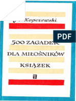 500 Zagadek Dla Miłośników Książek - Jan S. Kopczewski 1966