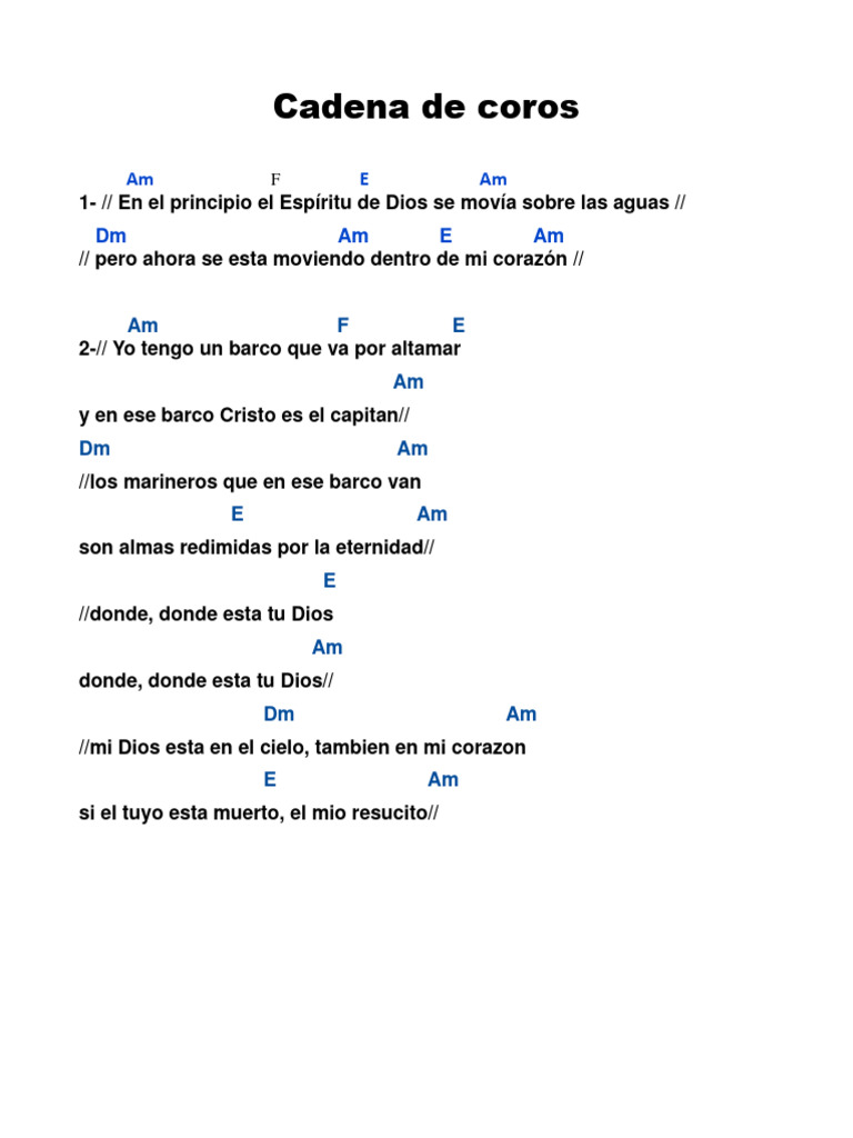 Cadena De Coritos Am Pdf