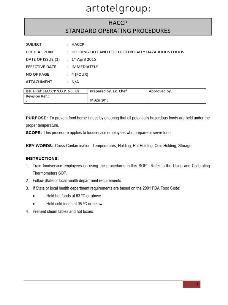 Standard Operation Procedures.08 Potentially Hazardous Foods
