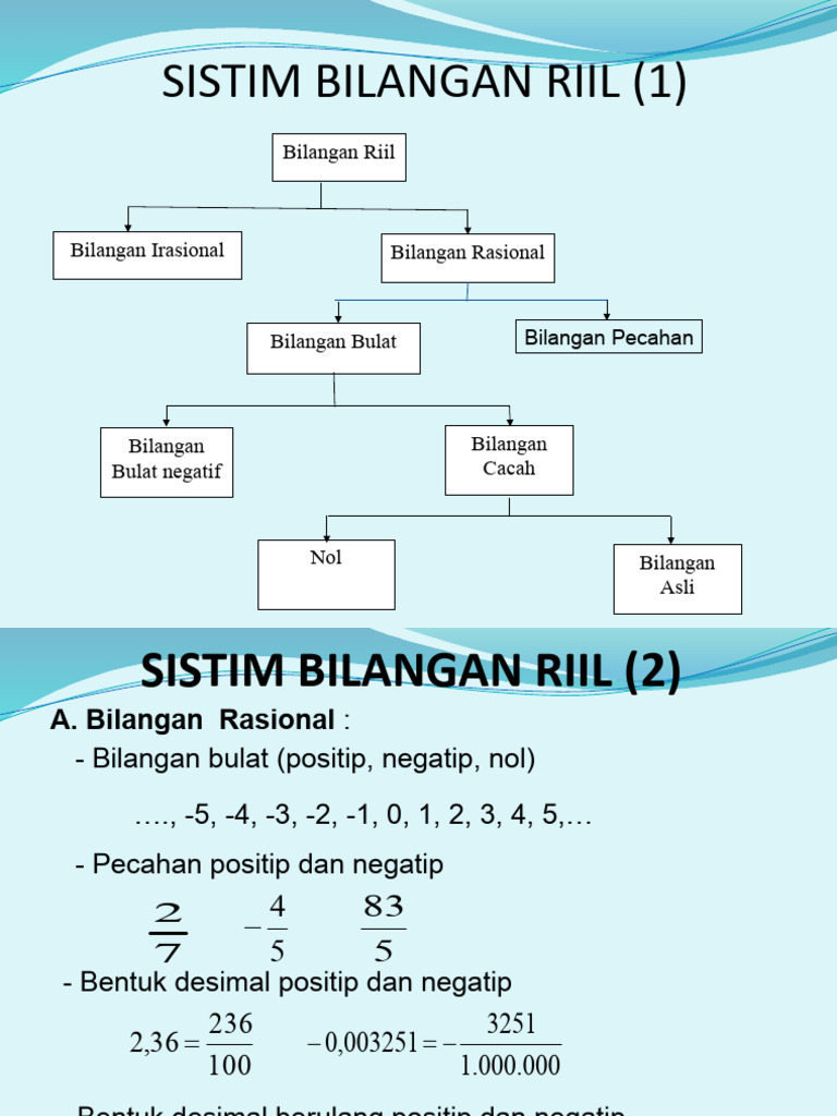 Sistim Bilangan Riil - Farmasi 2022 - 2023 | PDF