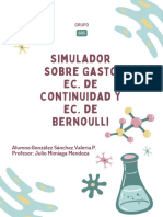 Simulador Sobre Gasto Ec. de Continuidad y Ec. de Bernoulli