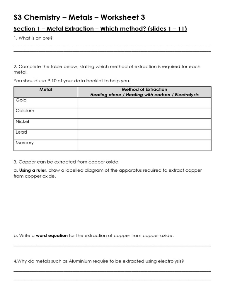 Week 3 Worksheet PDF Electrochemistry Electrode